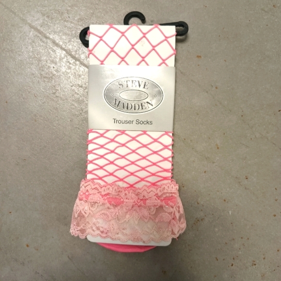 Steve Madden Lace Pink Trouser Socks New With Tags - Picture 1 of 2